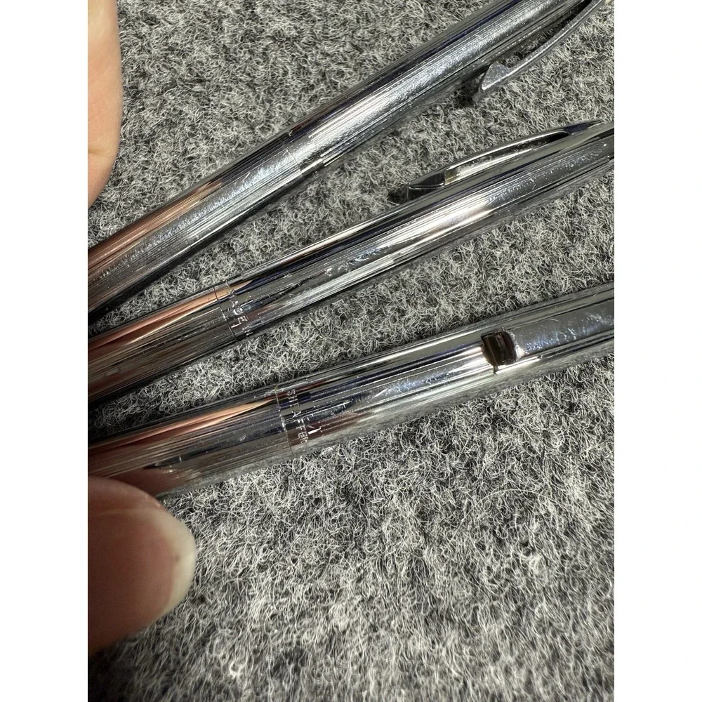 1970s SHEAFFER White Dot Ballpoint Pen + 2 Mechanical Pencil Set Silver Working‎